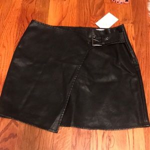 Asymmetrical black mini skirt